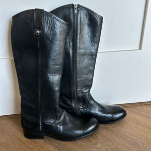 Frye Leather Black Boots Women Size 8
